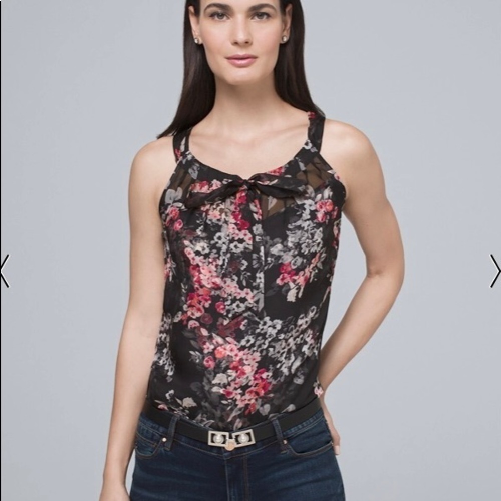 White House Black Market Printed Halter Top Sz 4
